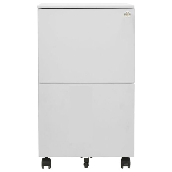 vidaXL Schedario Mobile Grigio Chiaro 39x45x67 cm in Acciaio