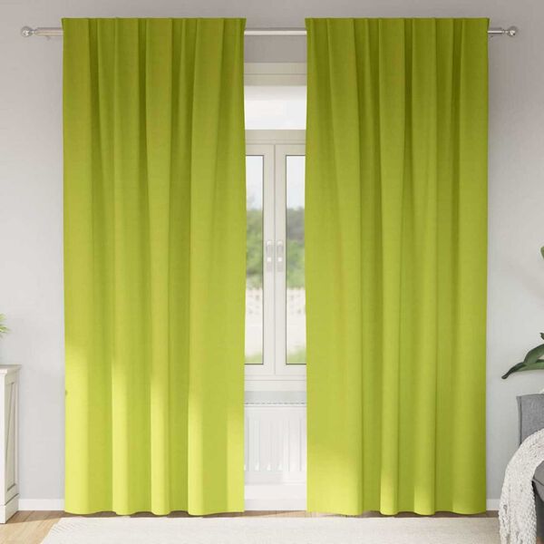 vidaXL Tende Blackout con Anelli 2 pcs Verde 260 x 140 cm Poliestere