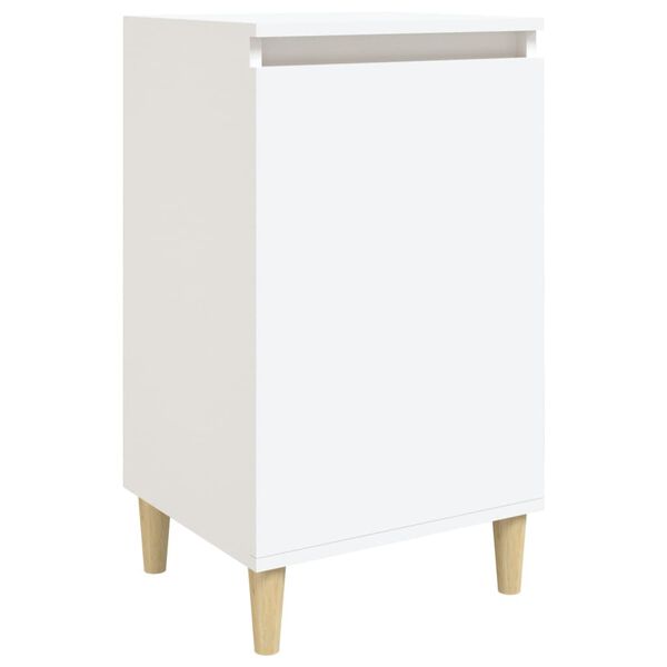 vidaXL Comodino Bianco 40x35x70 cm in Legno Multistrato