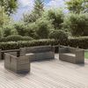 vidaXL Set Divani da Giardino 7 pz con Cuscini in Polyrattan Grigio
