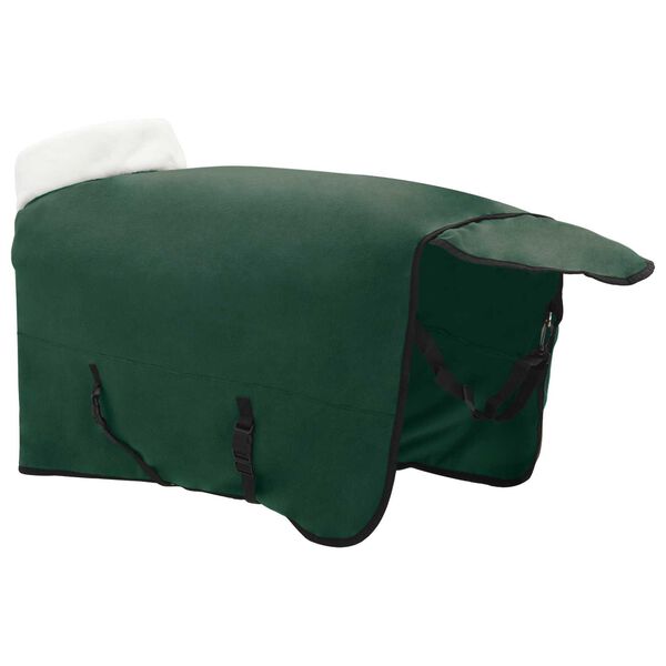 vidaXL Coperta per Cavalli Verde scuro completo 135 cm Felpa in pile