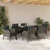 vidaXL Set da Pranzo per Giardino con cuscino 7 pcs Grigio polyrattan