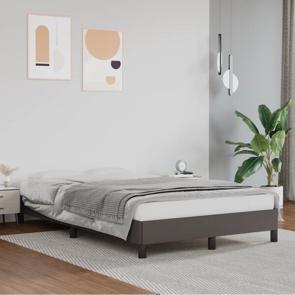 vidaXL Giroletto senza Materasso Grigio 120x190 cm Similpelle