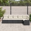 vidaXL Set Divano da Giardino con cuscino 6 pcs Nero Poly Rattan