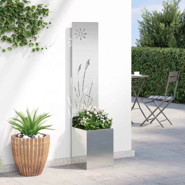 vidaXL Schermo per privacy in giardino Traforo Argento 32 x 140 cm