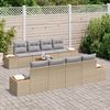 vidaXL Set Divano da Giardino con cuscino 9 pcs Beige Poly Rattan