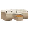 vidaXL Set Divani da Giardino 7 pz con Cuscini Beige in Polyrattan