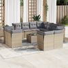 vidaXL Set Divani da Giardino 12 pz con Cuscini Beige in Polyrattan