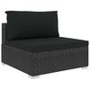 vidaXL Set Divani da Giardino 11 pz con Cuscini in Polyrattan Nero
