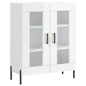 vidaXL Credenza 69,5x34x90 cm in Legno Multistrato Bianco Lucido