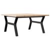 vidaXL Tavolino Salotto Telaio a Y 90x90x45,5 cm Legno Pino e Acciaio