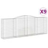 vidaXL Cesti Gabbioni ad Arco 9 pz 400x50x140/160 cm Ferro Zincato