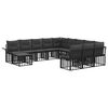 vidaXL Set Divano da Giardino 12 pz Nero e Grigio scuro polyrattan