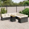 vidaXL Set Divani da Giardino 11 pz con Cuscini in Polyrattan Nero