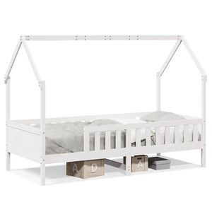 vidaXL Giroletto Casetta Bambini Bianco 90x200 cm Legno Massello Pino