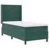 vidaXL Letto a molle con testiera Verde scuro 90 x 200 cm Velluto