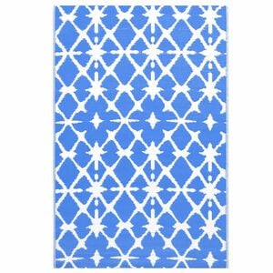 vidaXL Tappeto da Esterni ARAKIL Blu e Bianco 190x290 cm in PP