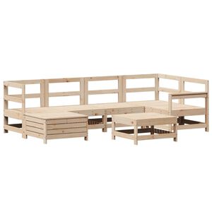 vidaXL Set Divani da Giardino 7 pz in Legno Massello di Pino