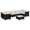 vidaXL Set Divani da Giardino con Cuscini 8 pz Nero in Polyrattan