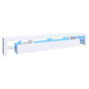 vidaXL Mobile Porta TV con Luci LED Bianco 260x36,5x40 cm