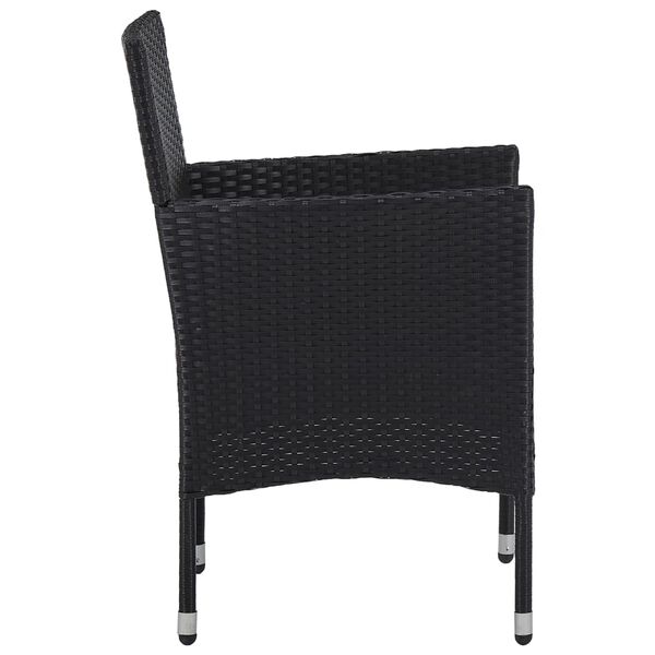 vidaXL Sedie da Pranzo per Giardino 2 pz in Polyrattan Nero