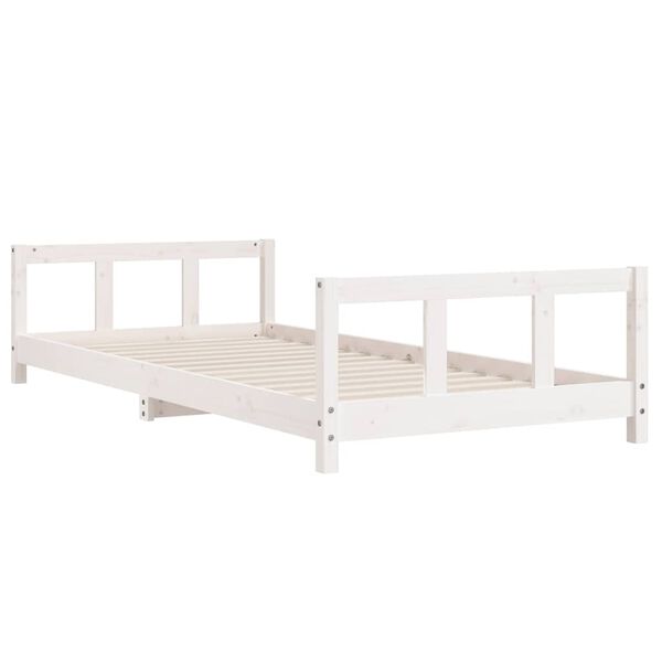 vidaXL Giroletto per Bambini Bianco 90x190cm in Legno Massello di Pino