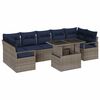 vidaXL Set Divano da Giardino 8 pz 7-Numero di posti Grigio e Blu Navy