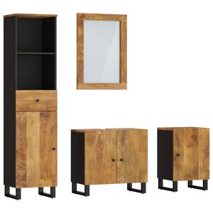 vidaXL Set Mobili da Bagno 4 pz in Legno Massello di Mango