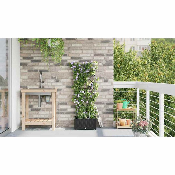vidaXL Vaso da giardino Nero 40 x 40 x 126 cm Acciaio