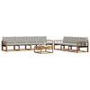 vidaXL Set di divani da esterno 8 pcs Grigio Naturale e Chiaro