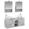 vidaXL Set di mobili per il bagno 5 pcs Grigio Cemento