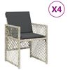 vidaXL Sedie da Giardino con Cuscini 4 pz Grigio Chiaro in Polyrattan