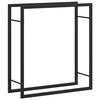 vidaXL Portalegna Nero Opaco 80x28x86 cm in Acciaio