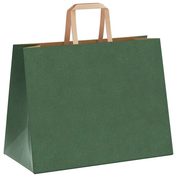 vidaXL Sacchetti di Carta 250 pz con Manici Verdi 32x17x25 cm