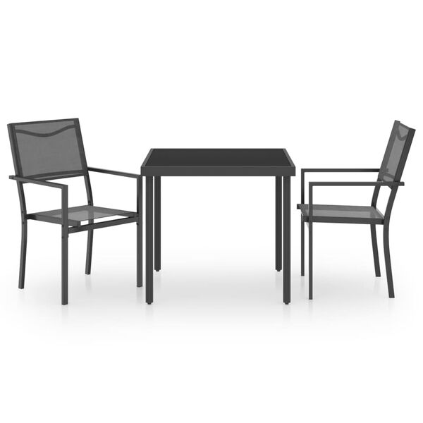 vidaXL Set da Pranzo da Giardino 3 pz in Acciaio