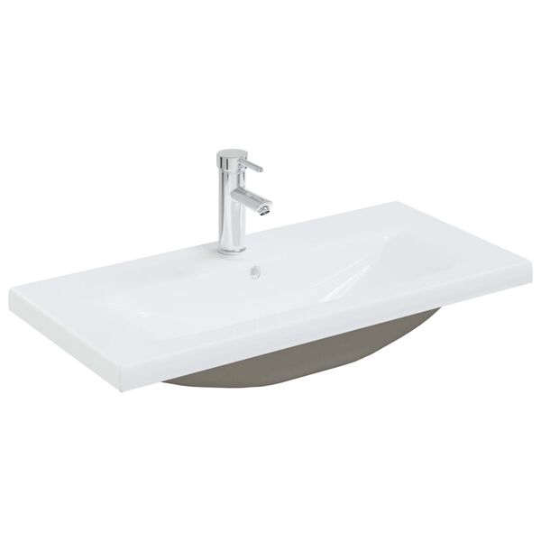 vidaXL Lavabo da Incasso con Rubinetto 81x39x18 cm in Ceramica Bianco