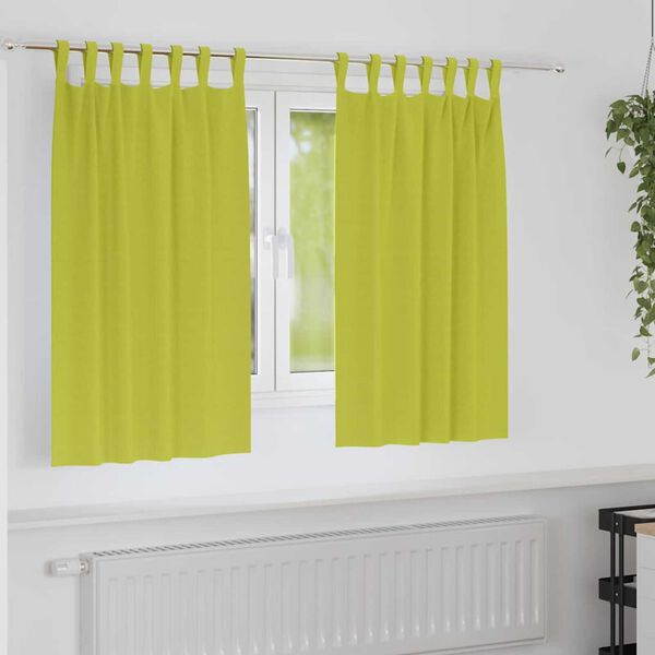 vidaXL Tende Blackout con Anelli 2 pcs Verde 140 x 140 cm Poliestere