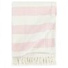 vidaXL Copriletto a Righe in Cotone 160x210 cm Rosa Antico