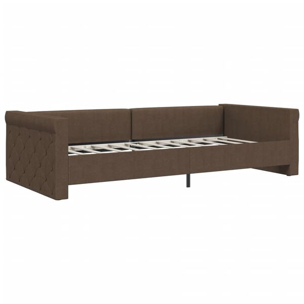 vidaXL Dormeuse con Presa USB Marrone Scuro in Tessuto 90x200 cm