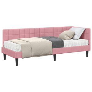 vidaXL Struttura Letto Angolare con Materasso 2 pz Rosa 80 x 200 cm