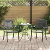 vidaXL Sedia da Giardino 2 pcs Nero 55 x 56.5 x 91cm Alluminio