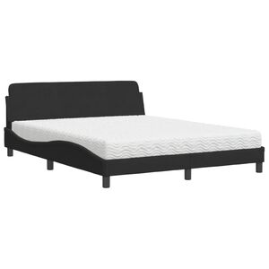 vidaXL Letto con Materasso Dover Nero 160x200 cm in Velluto