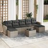vidaXL Set Divano da Giardino 8pz con Cuscini Grigio Chiaro Polyrattan