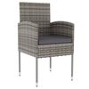 vidaXL Set Mobili da Pranzo per Giardino 3 pz in Polyrattan Antracite