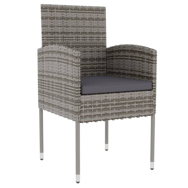 vidaXL Set Mobili da Pranzo per Giardino 3 pz in Polyrattan Antracite