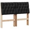 vidaXL Testiera imbottita Nero 120 cm Pino massello