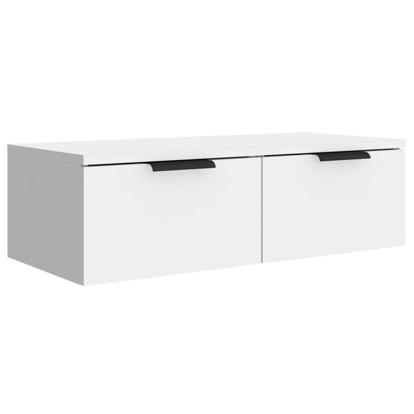 vidaXL Mobile a Parete Bianco 68x30x20 cm in Legno Multistrato