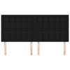 vidaXL Testiera Nera 200x5x118/128 cm Tessuto