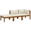 vidaXL Set Divani da Giardino 3 pz con Cuscini Crema in Legno Acacia