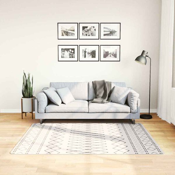 vidaXL Tappeto Lavabile Nero e Bianco 120x170 cm Antiscivolo